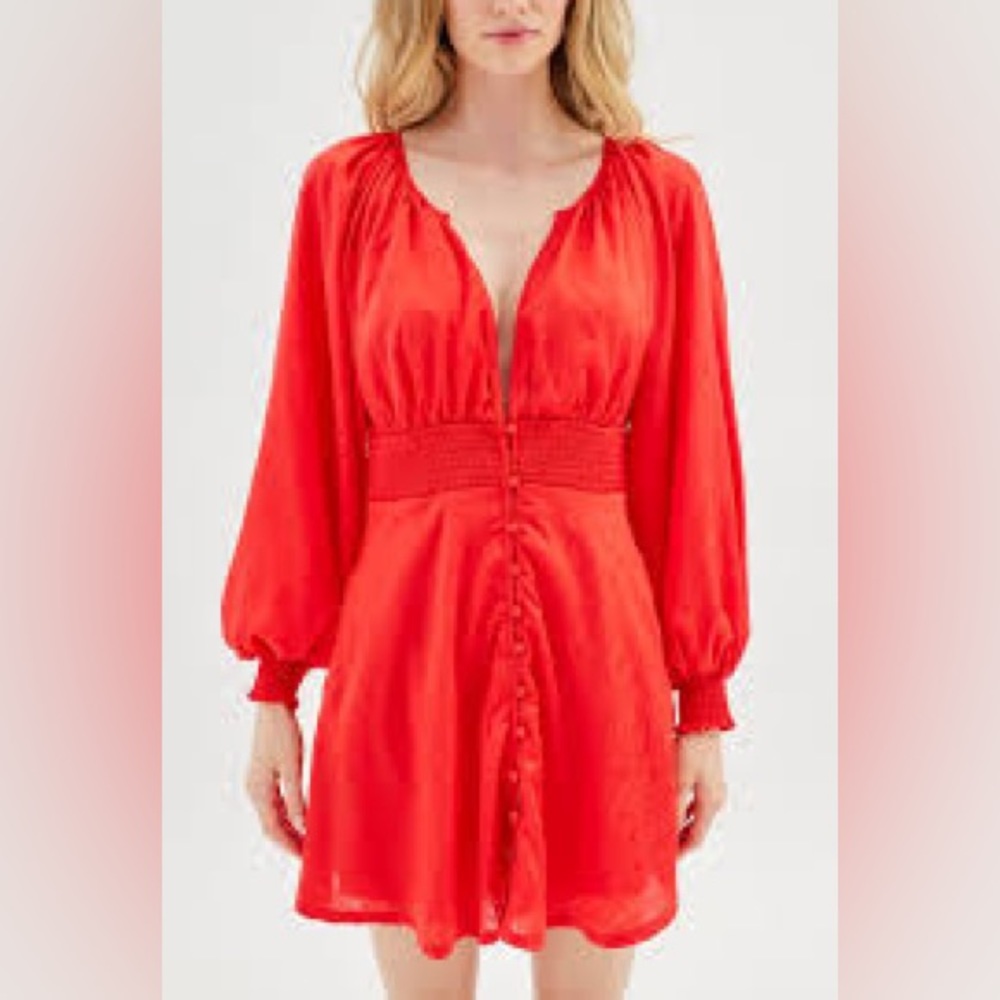 URBAN OUTFITTERS Rebecca Long Sleeve Mini Dress - Picture 1 of 11